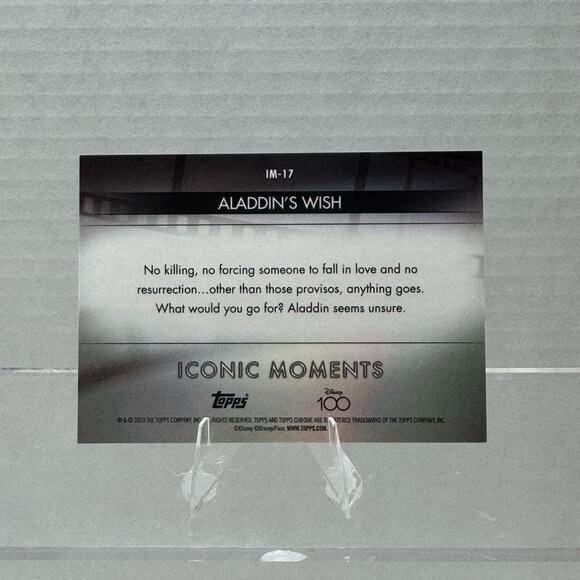 Disney Topps Chrome 2023 Aladdin's Wish Iconic Moments Insert #IM-17 Disney 100 - Picture 5 of 5